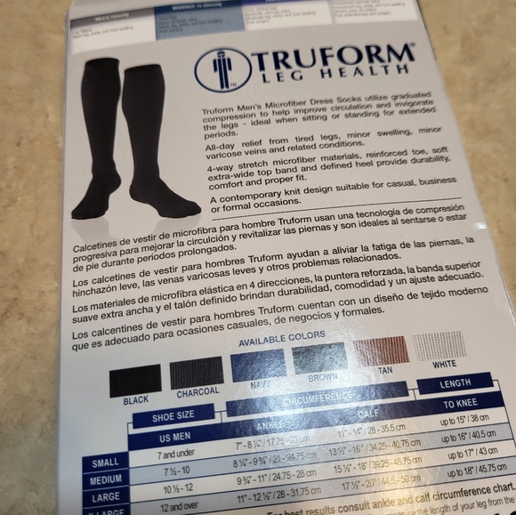 Men's Microfiber Dress Socks with moderate graduated compression Large Black - Picture 4 of 14